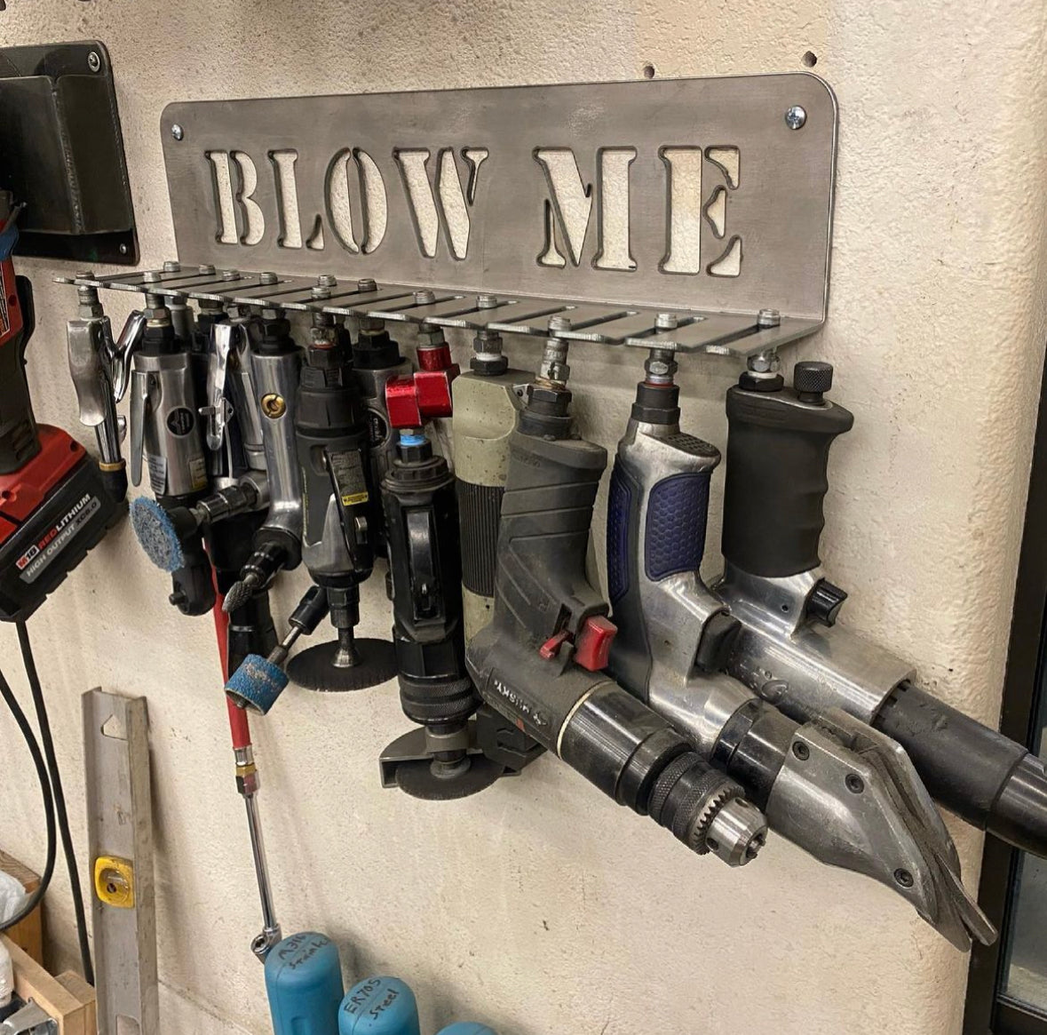 "BLOW ME" Air Tool Rack