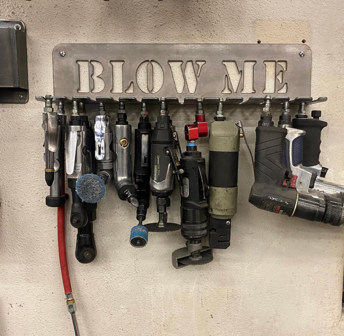 "BLOW ME" Air Tool Rack